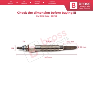 BGP58 1 Pieza Bujías de Incandescencia GJ55MI 0100226233 para 2.3 2.5 D - Product Image 5