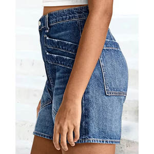 Short en jean pour femme avec bouton droit personnalisé et poche, été, haute qualité, OEM, séchage rapide, vente en gros - Product Image 4