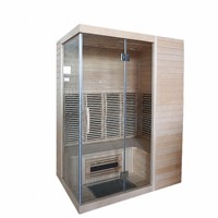 Sauna Kayu Solid Hemlock Kanada untuk Satu Orang, Penjualan Langsung Pabrik; Ruang Uap Inframerah Jauh Komersial untuk Hotel & Klub