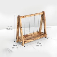 Support à Espetadas ArtisRaw en Bois d'Olivier Sculpté à la Main, Plateau de Service pour Restaurant BBQ, Porte-Brochettes Écologique Rustique