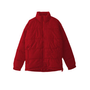 Chaqueta acolchada con cremallera de invierno de tela de burbuja de color sólido - Product Image 2