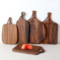 Tabla de Cortar Rectangular de Madera de Acacia Hecha a Mano de Alta Calidad, Apta para Uso Comercial, Apta para Lavavajillas, No Tóxica, Duradera y Sostenible