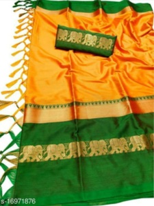 Sarar tissé en coton pur pour femmes, vente en gros, à la mode, style sud-indien, pour mariage et tenue décontractée - Product Image 6