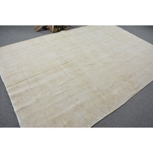 Tapis turc moderne classique et vintage 6.9 X 10.3ft Beige Patchwork Design Laine Faux Lapin Fourrure Matériel Latex Rectangle Peluche - Product Image 2