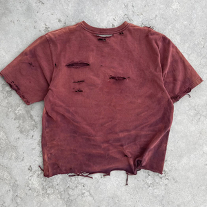 Camiseta lavada con ácido desgastada con gráfico personalizado para hombre, camiseta vintage de gran tamaño con estampado de hombros caídos en tela de Jersey, diseño en blanco - Product Image 5