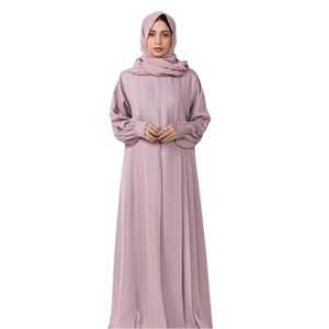 เสื้อคาร์ดิแกนอาบายาเนื้อนุ่มสีล้วนทรงหลวมยาวแบบดั้งเดิมของตุรกีจากปากีสถาน - Product Image 1