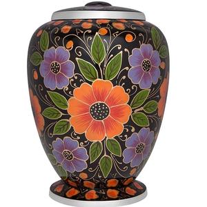 Urnes commémoratives métalliques conçues avec urne funéraire finie émaillée rouge pour hommes adultes femmes cendres cendres humaines - Product Image 5