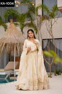 Nouvelles robes Anarkali lourdes de style indien pakistanais exclusif avec travail de codage de séquence lourd et costume Salwar Kameez de travail de pierre - Product Image 3