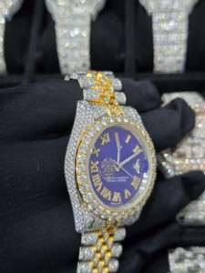 Reloj Mecánico de Lujo con Incrustaciones de Moissanita, Zirconia Cúbica, Estilo Urbano Hip Hop, Joyería Brillante para Regalo de Cumpleaños - Product Image 4