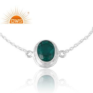 Nueva tendencia diseño plata esterlina doblete Santamaria aguamarina cuarzo pulsera de piedras preciosas Fabricación de joyería personalizada - Product Image 4