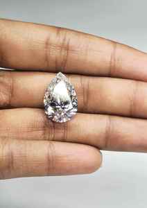 Bague de fiançailles en diamant de laboratoire de 3,00 carats, taille poire, certifiée IGI, couleur G, clarté VS2, pierre libre pour la fabrication de bijoux - Product Image 3