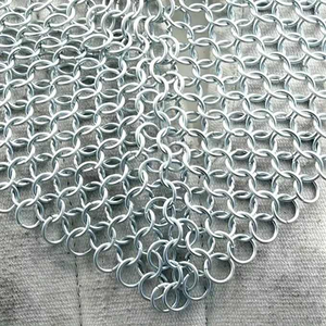 Authentique Vente en Gros Qualité Premium Médiévale Aluminium Chainmail Capot Complet Coif pour Cosplay Metal Armour Long Premium Chainmail - Product Image 1
