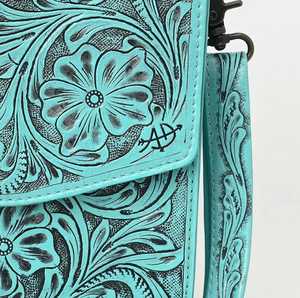 Wholesale Vintage <b>Leather</b> Laptop Bag Curved Turquoise Western Design Most Popular Choice - Product Image 3