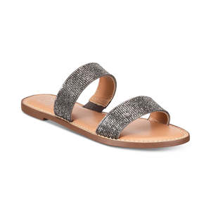 รองเท้าส้นเตี้ยแบบสวมเปิดนิ้วเท้าสำหรับผู้หญิง รุ่น Ginnie สีเทา ไซส์ 6.5 M บุหนัง - Product Image 1