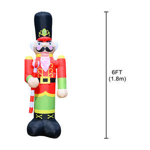 ทหารนัทแครกเกอร์เป่าลมขนาด 6 ฟุต พร้อมไฟ LED สำหรับตกแต่งวันหยุดในสวนหรืองานปาร์ตี้ - Product Image 5