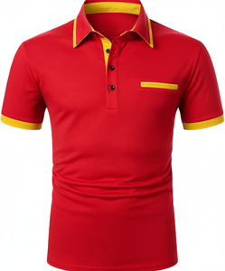 Camisetas polo con cuello en contraste, camisetas polo con logotipo personalizado OEM, proveedor de fabricante, camisetas polo de estilo embellecedor de manga corta a la moda para hombre - Product Image 4