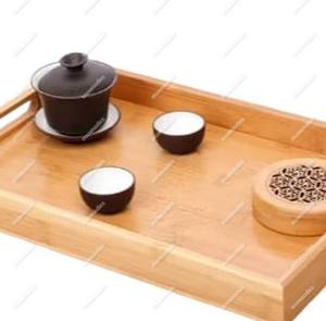 ถาดใส่แล็คเกอร์อเนกประสงค์ถาดไม้ไผ่พร้อมที่จับเหมาะอย่างยิ่งสำหรับการเสิร์ฟอาหารและเครื่องดื่ม - Product Image 6