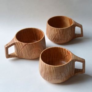Taza de madera Natural 100% para cerveza y Artículos de bar y mesa con asa Taza de cerveza Taza de café hecha a mano - Product Image 5