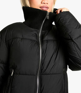 Hot Selling Premium Quality Long Sleeve Waterproof Puffer Jacket for Women Custom Printed Logo Cotton Padded Rivet Embroidery - Product Image 2