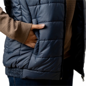 Vente en gros Veste matelassée bleu marine pour femme Manteau surdimensionné en polyester matelassé Vêtements d'extérieur d'hiver chauds rembourrés en coton avec logo personnalisé - Product Image 3