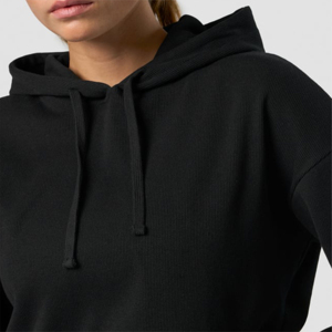 Sudadera corta de lana acogedora para mujer, Jersey de invierno estampado, elegante logotipo frontal, característica anticontracción para descansar al aire libre - Product Image 3