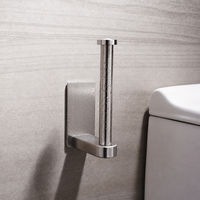 STOCCO Porte-papier toilette auto-adhésif en acier inoxydable, fixation murale sans perçage, finition brossée pour salle de bain, cuisine, hôtel