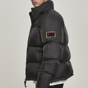 Veste d'hiver en duvet noire pour homme sur mesure OEM, veste matelassée en polyester pour homme, vêtements d'extérieur - Product Image 5
