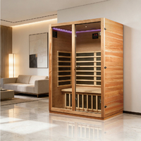 Kabinet Sauna Inframerah Royal Saunas Custom LOGO OEM Rendah EMF Kayu Solid Hemlock Modern untuk Kamar Tidur Apartemen Ruang Tamu