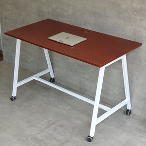 Escritorio Móvil de Diseño Moderno FOS 120x60cm, Escritorio Plegable de Madera con Patas de Hierro Ajustables y Almacenamiento FOS011 - Product Image 6