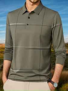 Camiseta Polo Casual para Hombre, 100% Algodón, Manga Larga, Transpirable, Diseño Sólido, Personalizable, ODM Disponible - Product Image 6