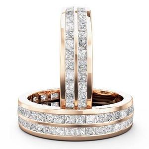 2.0 carats forme ronde laboratoire cultivé diamant canal réglage éternité bande en or 14K alliance pour femmes bijoux - Product Image 5