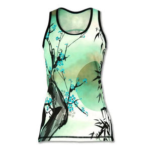 Camiseta sin mangas de nuevo diseño para mujer, ropa de poliéster por sublimación, sin mangas, talla estadounidense, para mujer, camiseta sin mangas para estilo callejero, OEM personalizado - Product Image 2