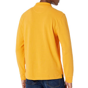 Polo de sport de couleur unie personnalisé pour hommes Polo à manches longues respirant de haute qualité pour hommes - Product Image 2