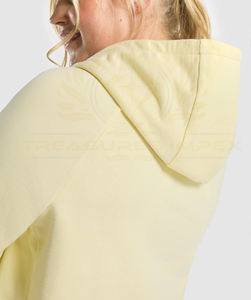 Sudadera corta pulóver personalizada fabricante de sudadera Lisa Sudadera con capucha de mujer recortada personalizada en blanco al por mayor - Product Image 2