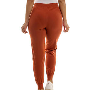 Pantalones de correr de forro polar con diseño personalizado y logotipo impreso para mujer, ajuste holgado con estilo frontal plano para invierno - Product Image 4