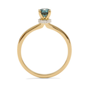 Anillo de Diamantes con Diamante Azul de 0.60ct y Diamantes Blancos en Oro de 9K - Product Image 3