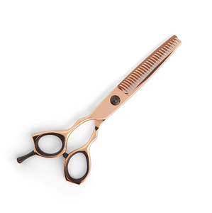 Tijera de adelgazamiento de punta de hoja afilada de oro rosa, tijeras de peluquero de 6 ", tijeras de pelo de acero inoxidable alemán, salón de belleza - Product Image 2