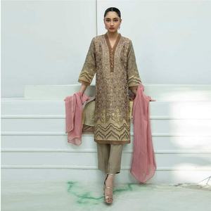 2022 vente chaude travail manuel traditionnel moderne en mousseline de soie indien pakistanais ethnique Salwar Kameez pour une tenue de fête de mariage formelle pour - Product Image 2