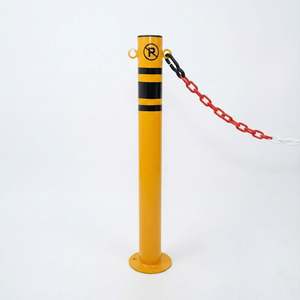 3-Piece 75 cm Fixed Metal <b>Pole</b> Set with Ears Metal Bollard Traffic Barriers - Product Image 4
