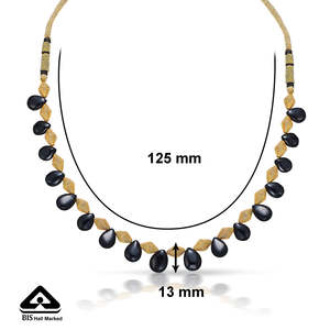 Collier Thushi Perlé à la Mode pour Femmes, Pierre Noire et Finition Or Jaune - Product Image 5