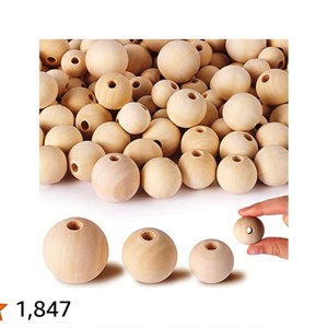 ลูกปัดไม้ขนาดใหญ่20มม. รูปร่างที่กำหนดเองและลูกปัดไม้สีรูปทรงและขนาดผลิตด้วยมือสินค้าอินเดีย - Product Image 3