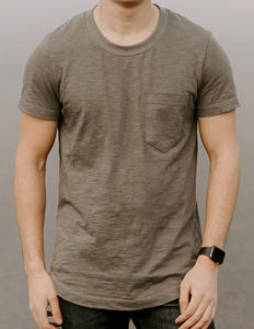 Camisetas curvas ajustadas informales para hombre, camiseta ligera de verano, camiseta curvada de algodón 100% para hombre - Product Image 5