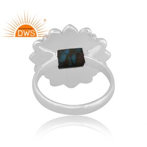 Venta caliente plata esterlina oxidada Natural Mojave cobre turquesa piedra preciosa declaración anillo personalizado joyería fabricante - Product Image 2