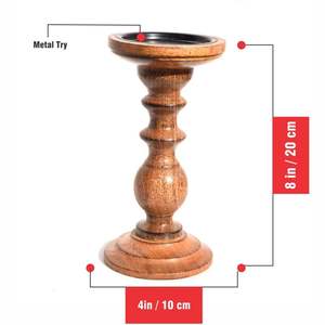 Portavelas de madera redondo de la mejor calidad para fiesta de cumpleaños de Navidad mesa de comedor hecha a mano soporte de vela de madera - Product Image 4