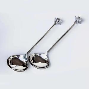 Usine Salade Grande Cuillère De Service Couverts Ensemble avec Argent Miroir Haul Poignée salade bar service ensemble - Product Image 3