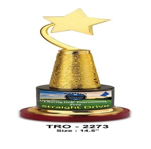 Trofeo clásico de metal de fabricación india en base de madera de caoba para Reconocimiento de campeonato y graduación disponible para la venta - Product Image 3