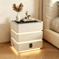 Armoire de Chevet Flottante Multifonctionnelle OEM en Gros, Écologique, Qualité ENF, Sans Installation, avec Verrouillage Intelligent par Mot de Passe pour Chambre à Coucher