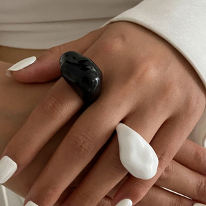 Anillos de resina apilados geométricos irregulares de moda para mujer, anillo de dedo minimalista para mujer, accesorios de mano, regalos de joyería de moda - Product Image 3