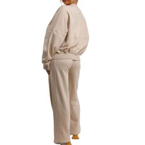 Haute qualité coton Tech polaire femmes survêtement plaine surdimensionné deux pièces survêtement pour dames ensembles WoMen 2026 - Product Image 6