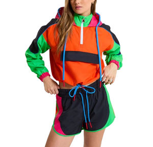 Couleur personnalisée de haute qualité Ensemble coupe-vent court en nylon pour l'extérieur pour femmes Vente en gros Ensemble coupe-vent en nylon - Product Image 3